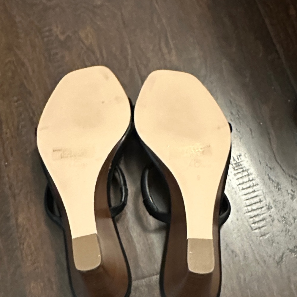 J. Crew Black Double-Strap Leather Slide Mules - Picture 4 of 4